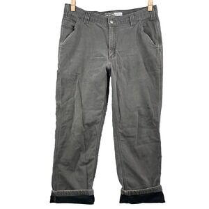 Carhartt Knit Lined Pant Mens 34x28* Carpenter Rugged Flex Thermal Workwear Camp